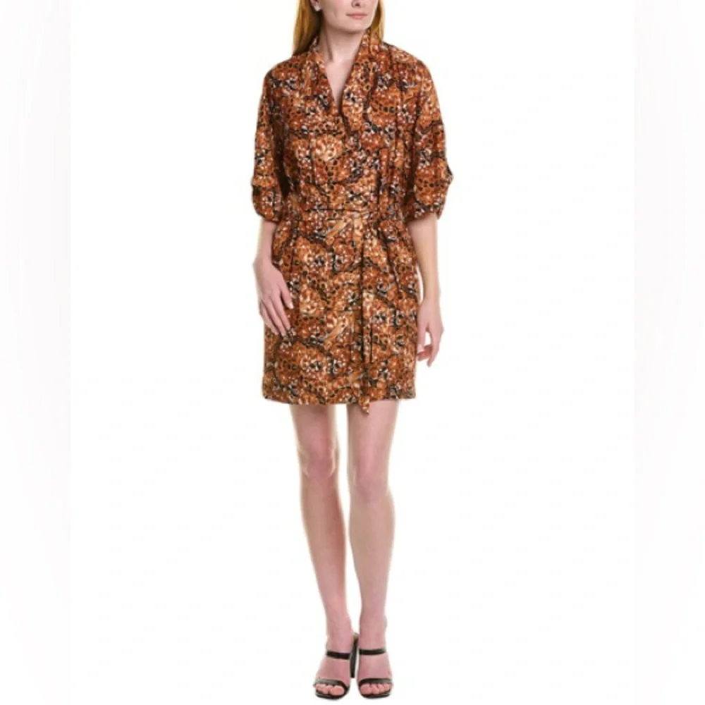 ALEXIA ADMOR Dolman Sleeve Wrap Dress Butterfly Print brown Size 10